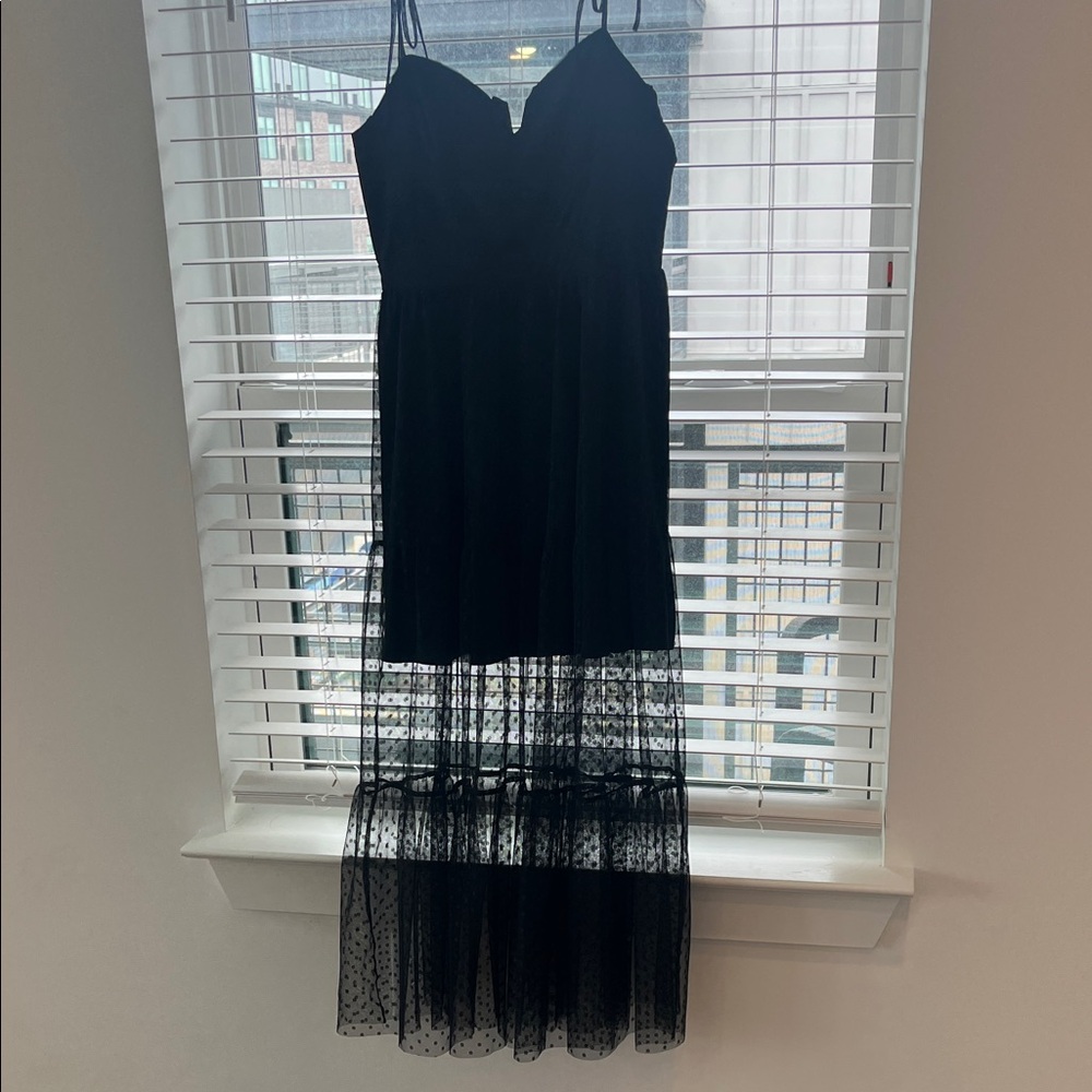 Lulu's Black Sheer Maxi Dress